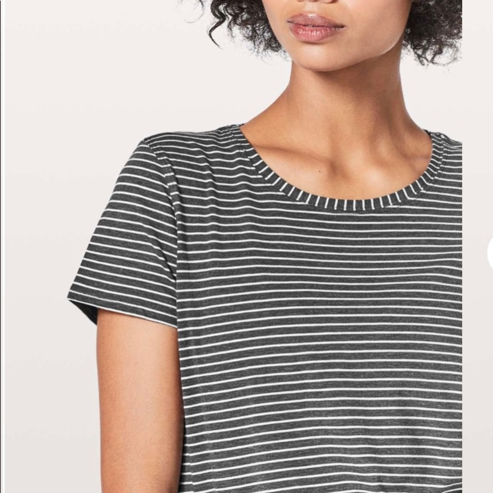 Lululemon Love Crew Striped Heathered Black 6